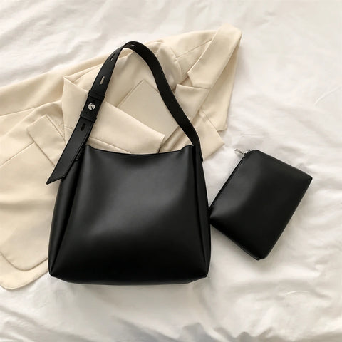 Leather Bag + Pouch - Glass