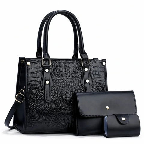 Leather 3-Piece Bag Set - Aura