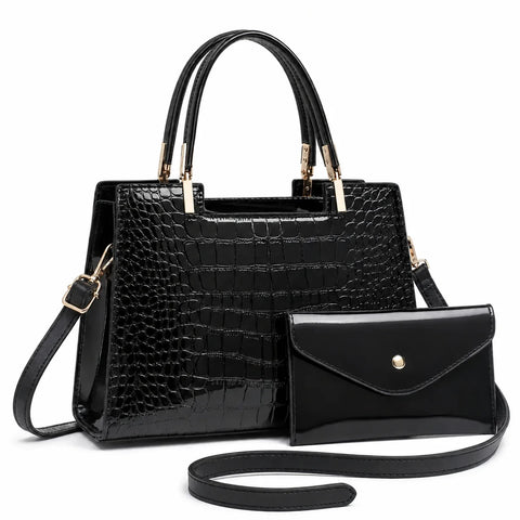 Leather Handbag and Wallet Set - Aura