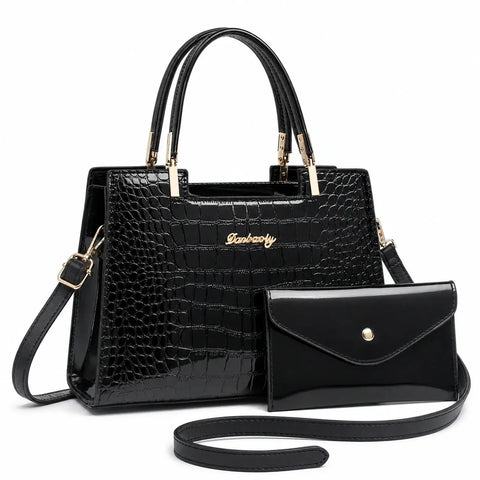 Leather Handbag and Wallet Set - Aura