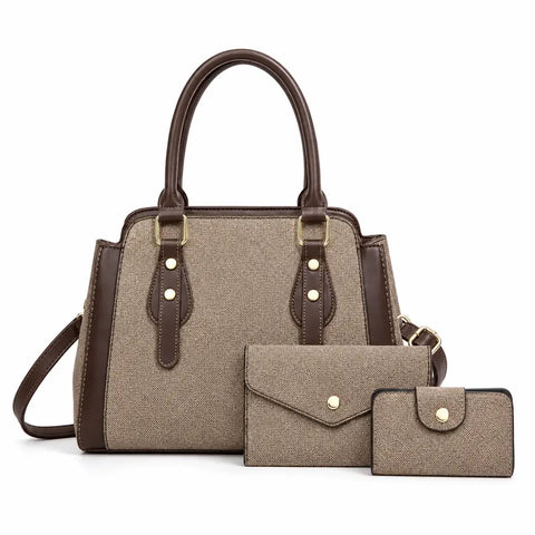 Premium Leather Handbag Set - Vela