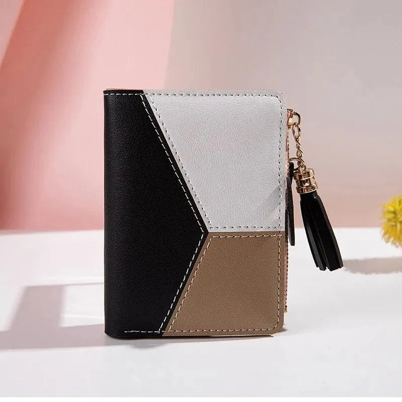 Women's Compact Abstract Leather Wallet - Lilly, view 4