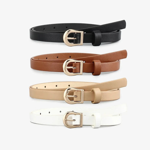 Women's Set of 4 Genuine Leather Belts - Aurora