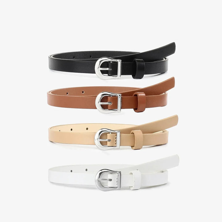 Women's Set of 4 Genuine Leather Belts - Aurora