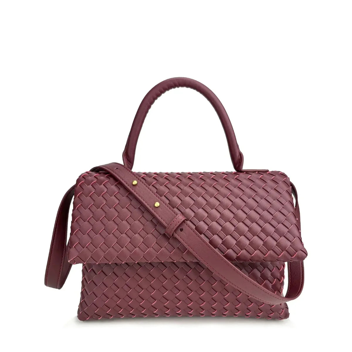 Débora Woven Leather Bag, view 8