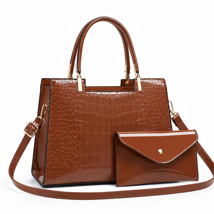 Leather Handbag and Wallet Set - Aura