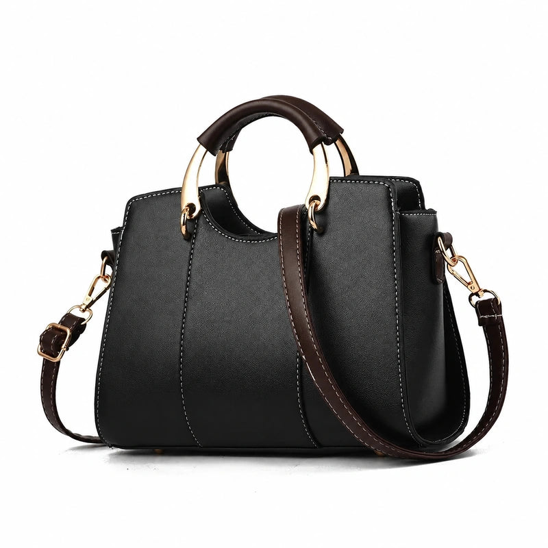 Luxurious Women's Leather Crossbody Bag - Atena
