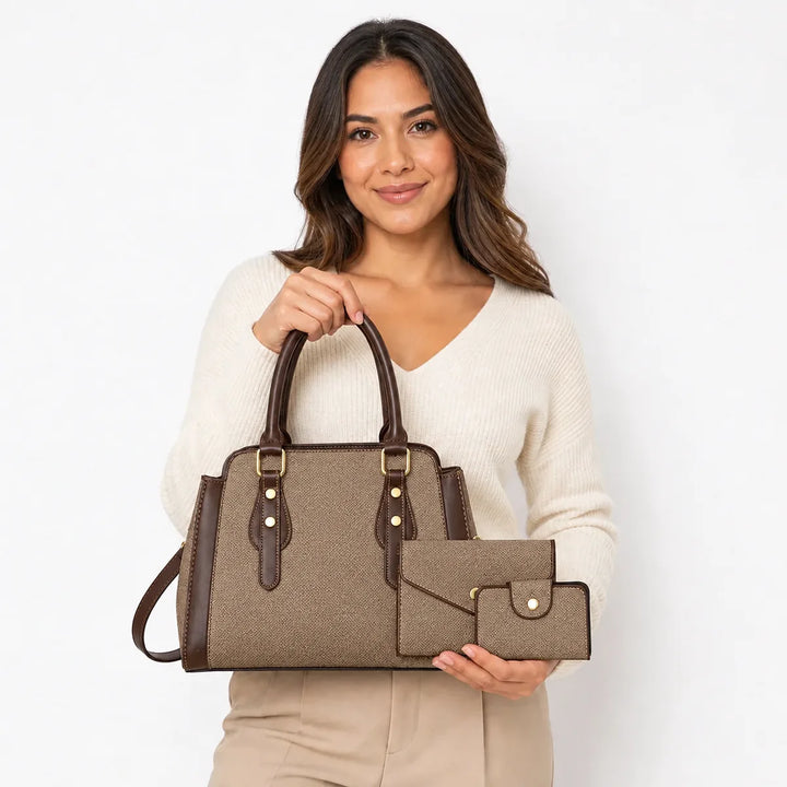 Premium Leather Handbag Set - Vela