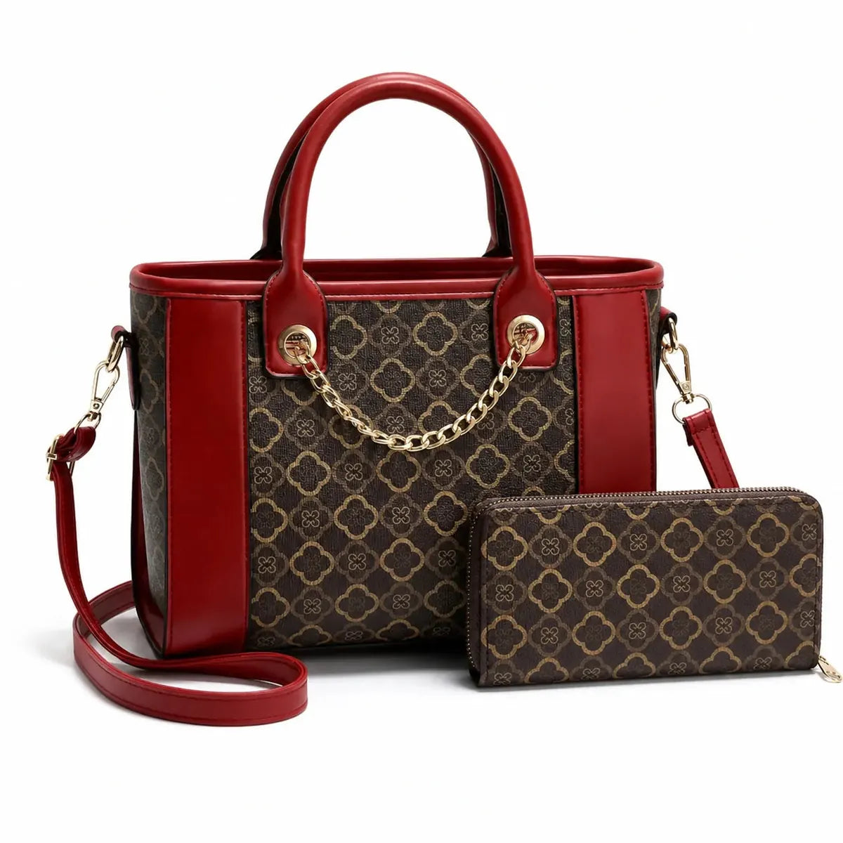 Printed Leather Tote Bag Set - Aria, view 8